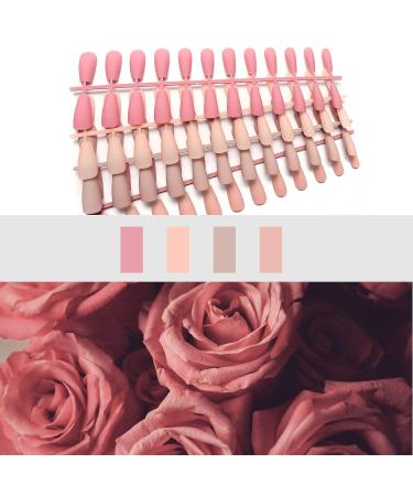 Laza 96-Piece Colorful Fake Nails - 4 Pack Long Ballerina Coffin Pink Nude Champagne - Full Cover Matt Acrylics for International Shipping - Buy Online on GoSupps.com