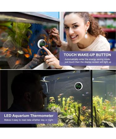 OQIMAX Digital Aquarium Thermometer - Mini Wireless Water Thermometer with LED Display for Freshwater & Saltwater Aquariums - High Precision Touch Wake-Up Feature - Buy Online on GoSupps.com