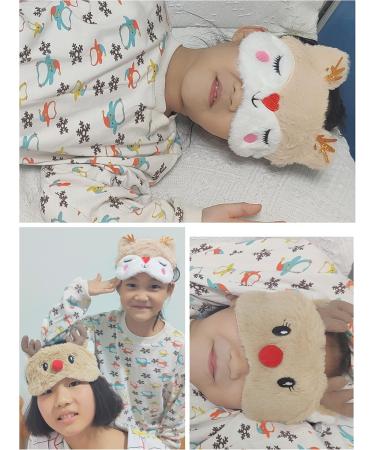 Buy Cute Downy Reindeer Eye Mask - Soft Sleep Mask for Women & Kids | Perfect for Travel & Naps | Lightweight Blindfold with Pressure Relief - Buy Online on GoSupps.com