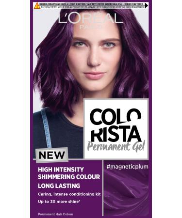 L'Or al Paris Colorista Permanent Gel Hair Dye Long-Lasting and Vibrant At-Home Hair Colour High-Intensity Hues with Up to 3x More Shine Colour: Magnetic Plum
