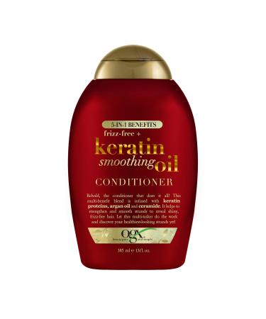 Frizz-Free + Keratin Smoothing Oil Conditioner  5 in 1  for Frizzy Hair  Shiny Hair  RED  385 ml - Buy Online on GoSupps.com