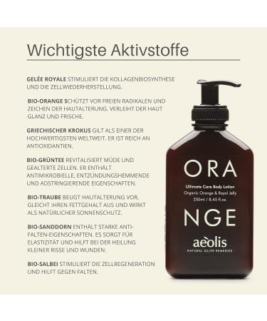 Aeolis Skincare Orange Ultimate Care Body Lotion | 100% Natural & Sustainable | No Artificial Additives | 250ml - Buy Online on GoSupps.com