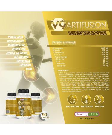 Powerful Anti-Inflammatory & Analgesic | Protects & Repairs Muscles & Joints | Eliminates Pain & Repairs Injuries | Turmeric Glucosamine Chondroitin MSM | 90 Capsules - Buy Online on GoSupps.com