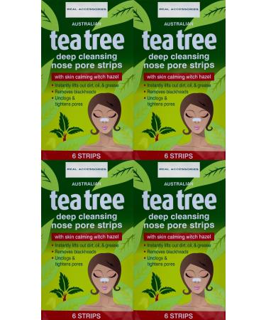 24 x Australian Tea Tree Deep Cleansing Nose Pore Strips | Blackhead Remover Deep Cleansing Pore Strips For Nose | Nose Strips for Blackhead Remover Clear and Unclogged Pores 24 STRIPS