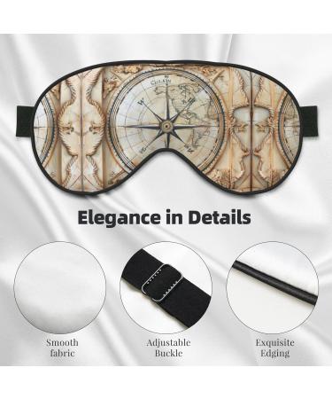 SSIMOO Compass Map Nautical Print Double-Sided Eye Mask - Soft Light Blocking Sleep Aid for Better Rest | International Shipping Available - Buy Online on GoSupps.com