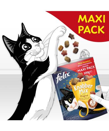 FELIX KnabberMix Original Cat Snack - Crunchy Treat with 3 Flavours (200g) | International Shipping - Buy Online on GoSupps.com