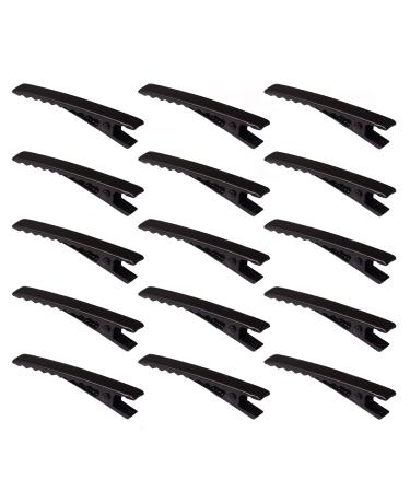 YAKA 50 Pack 1-3/4 Inch(45 mm) Black Alligator Hair Clip Flat Top with Teeth for Arts & Crafts Projects Teeth Single Prong Metal Clips Hairbow Accessory Hair Care Woman 1.77 Inch (Pack of 50) Black