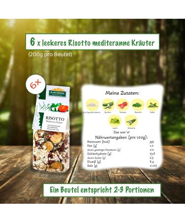 Dr.Ana Collection Italian Risotto Mediterrana Herbs - Vegan Ready-Made Mix (6-Pack) | 100% Original Arborio Rice No Additives | Italian Specialty (6 x 200g) - Buy Online on GoSupps.com