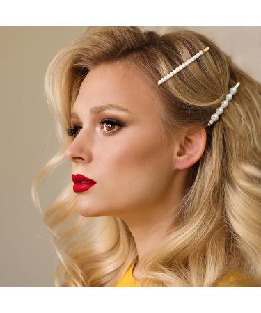 Elegant 5-Piece Artificial Pearl Hair Clips | Bridal Hair Accessories for Women & Girls - Buy Online on GoSupps.com