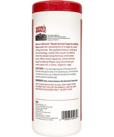 Nature's Miracle Small Animal Cage Scrubbing Wipes - Pack of 30 Wipes - Buy Online on GoSupps.com