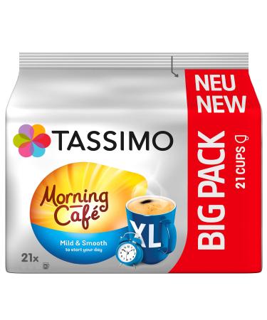 Tassimo capsules Morning Caf XL Mild & Smooth 105 coffee capsules pack of 5 5 x 21 drinks Single Mild & Smooth 147 g (pack of 5)