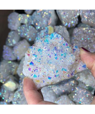Natural Crystal Rough Home Decoration Natural White Angel Aura Quartz Electroplating White Crystal Cluster Colorful Point Geode Enegry Crystals Decor Stones Home Goods (Size : 230-280g) - Buy Online on GoSupps.com