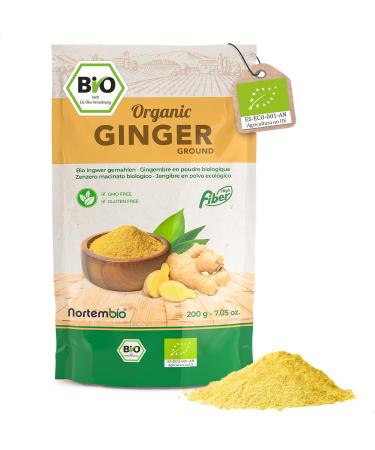 Nortembio biological ginger powder 100g.100% natural.Especially for infusions.Dried ground ginger without additives or preservatives vegan and gluten -free.