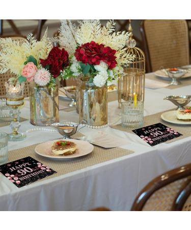 Vintage Black Rose Gold Napkins for 90th Birthday - 40 Pack Disposable Cocktail Napkins for Women | Elegant Party Decor - Buy Online on GoSupps.com