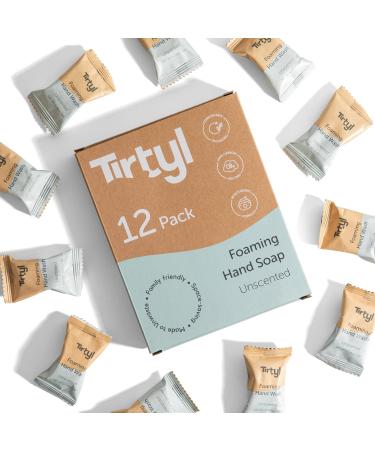 Tirtyl Foaming Hand Soap Tablet Refills - 12 Pack - 96 fl oz total (makes 12x 8 fl oz bottles of soap) - Cleansing & Moisturizing - Compostable Packaging - Unscented
