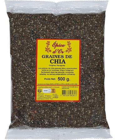 Graine De Chia 500g - Epice d'Or 100% Naturel Sans Additifs Sans Ar me Artificiel Sans Conservateur - Buy Online on GoSupps.com