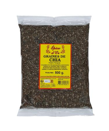 Graine De Chia 500g - Epice d'Or 100% Naturel Sans Additifs Sans Ar me Artificiel Sans Conservateur