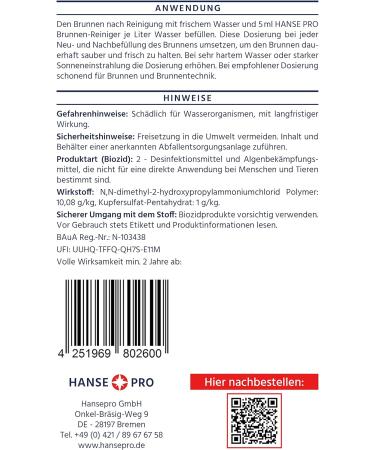 Hanseatic Pro Brunnen Cleaner 5000 ml - Premium Water Care Formula for Clean Fresh Water | Algae Bacteria & Lime Prevention - Buy Online on GoSupps.com