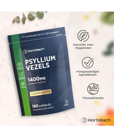 Psyllium Husk Fiber Psyllium Fiber Supplement 180 Vegan Capsules for 3 Months 1400mg Psyllium Husks per Serving from Horbaach - Buy Online on GoSupps.com