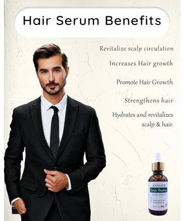 Ginger Rosemary Hair Serum by Annoor | 2 Fl Oz | Nourish & Strengthen Hair Promote Growth & Scalp Renewal - Buy Online on GoSupps.com