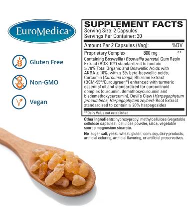 Euromedica ArthoMed - 60 Capsules - Joint & Spine Health Support with Boswellia, Curcumin & Devil's Claw - Promotes Cartilage Formation and Flexibility - 30 Servings - Buy Online on GoSupps.com