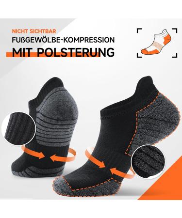 Breathable Cotton Sneaker Socks for Men 6-Pair Set | Sizes 35-50 | Short Running Sports Socks - Black & Gray - Buy Online on GoSupps.com