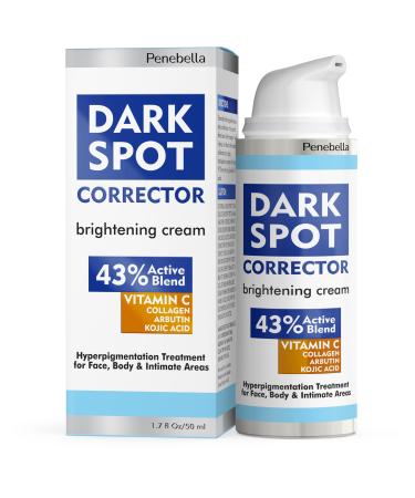 Dark Spot Remover for Face and Body - 43% Active Ingredients Blend with Vitamin C Niacinamide Collagen - Skin Lightening Cream for Women and Men - Dark Spot Corrector - Brightening Cream