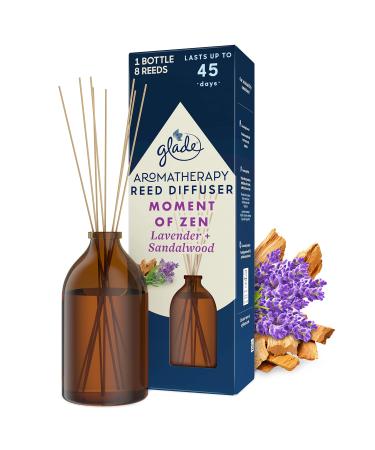 Glade Aromatherapy Reed Diffuser   Home Decor Essential Oils Diffuser Calming Fragrance Moment of Zen with French Lavender & Australian Sandalwood 80 ml 80 ml (Pack of 1) Moment of Zen