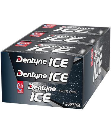 Dentyne Ice Arctic Chill Sugar Free Gum - 144 Total Pieces (16 Count, Pack of 9) - Buy Online on GoSupps.com