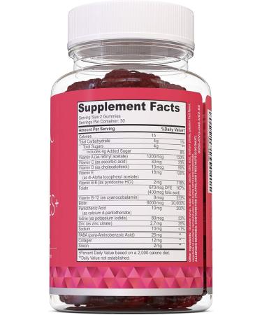 Healthy Hair Growth Gummies with Collagen & 6000mcg Biotin - Hair, Skin, and Nails Vitamin for Men & Women - Buy Online on GoSupps.com