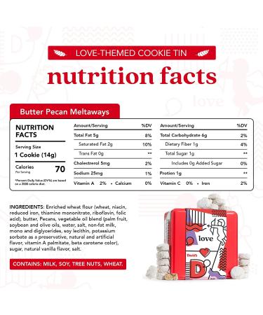 Davids Cookies Mother's Day Butter Pecan Meltaways - Crunchy Pecan Flavored Cookies in a Celebrate Moms Tin Gift Box - 2Lbs - Buy Online on GoSupps.com