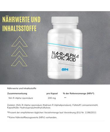 GN Laboratories Na-R-Alpha Lipoic Acid Capsules | High-Quality Vegan & Gluten-Free Supplement | Made in Germany - 60 Count for Balanced Diet - Buy Online on GoSupps.com