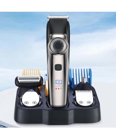 BarberBoss Professional Beard Trimmer Men Hair Clipper Waterproof Design Precision Dial Grooming Kit - Ear & Nose 39 Cutting Lengths Comb Attachments LED Display - Buy Online on GoSupps.com