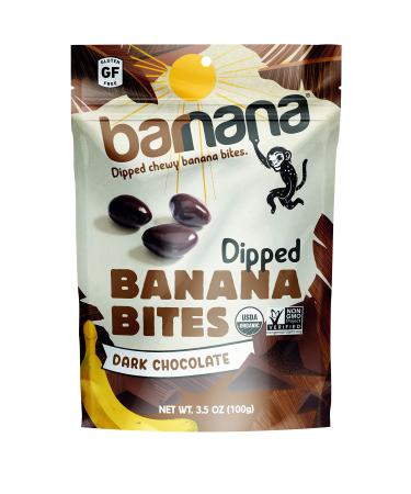 Barnana Organic Chewy Banana Bites - Dark Chocolate - 3.5 Ounce (Pack of 1) Dark Chocolate 3.5 Ounce (Pack of 1)