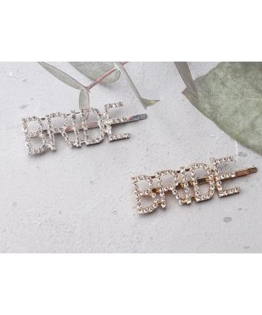 Sowaka BRIDE Hair Pin Set - Vintage Metal Hair Clip with Rhinestone Letter - Wedding Hair Accessories for Bride Women Girls - Buy Online on GoSupps.com