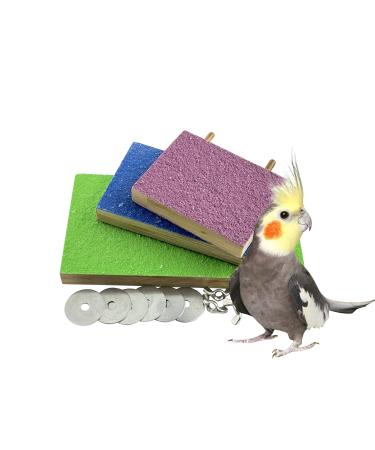 WANBAO Bird Perch Stand Grinding Paw Natural Wood Platform mix colors