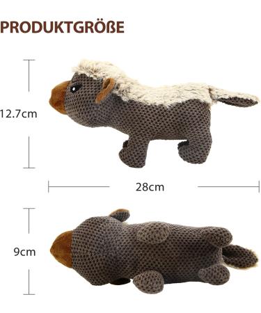 Iokheira Squeaking Dog Toys for Large Dogs | Cuddly Crinkle Toys for Puppies & Medium Dogs | Beige Brown Honeydachs - Buy Online on GoSupps.com