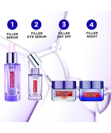L'Oreal Paris Revitalift Filler + Hyaluronic Acid Anti-Wrinkle Day Cream SPF 50 50ml - Pack of 1 - Buy Online on GoSupps.com
