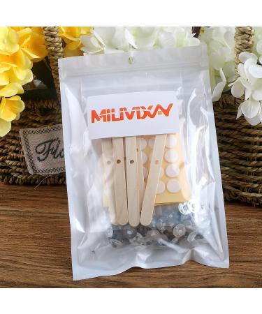 MILIVIXAY 3.5 inch Candle Wick Bundle - 100 Cotton Wicks with Paraffin Wax Coating, 100 Wick Stickers, 6 Wooden Wick Holders - DIY Candle Making Kit - Buy Online on GoSupps.com