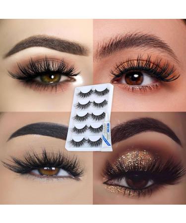 Lashes False Eyelashes Fluffy Russian Eyelash Strip Lash Wispy Handmade Cat Eye Lashes Volume Dramatic 5 Pairs 3D Thick Long Fake Lashes Natural Cross Fake Eye lashe for Party Cosplay - Buy Online on GoSupps.com