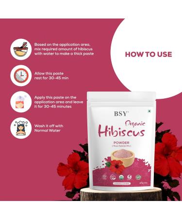 BSY Poudre d'hibiscus biologique - 227 g - 0 5 LB - Poudre d'hibiscus pour cheveux - Apr s-shampoing naturel - Masque pour le visage et les cheveux - Poudre bio pour cheveux sant et peau - Buy Online on GoSupps.com