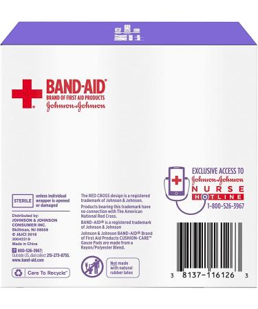 Band-Aid Brand Medium Gauze Pads 3x3 Inch (Pack of 25) - Sterile First Aid Dressing for Wounds - Buy Online on GoSupps.com