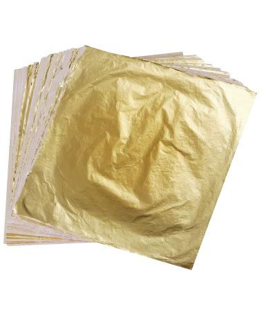 100 Sheets Imitation Gold Leaf for Art Crafts Decoration Gilding Crafting Frames 5.5 by 5.5 Inches