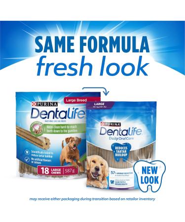 DentaLife Daily Oral Care Dog Treats for Large Breed Dogs - 587 g Pouch (1 Pack) 587 g (Pack of 1) - Buy Online on GoSupps.com