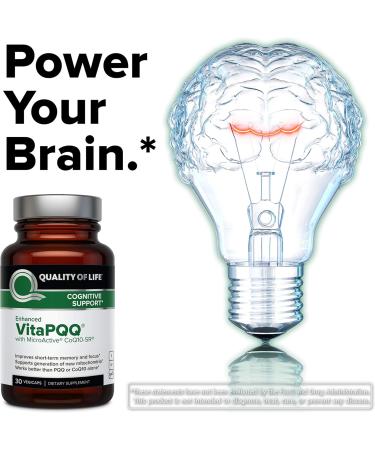 Quality of Life VitaPQQ with MicroActive CoQ10-SR Premium Supplement - Anti Aging Memory Energy Focus Cognitive and Heart Health - 30 Vegicaps 30 Count (Pack of 1) - Buy Online on GoSupps.com
