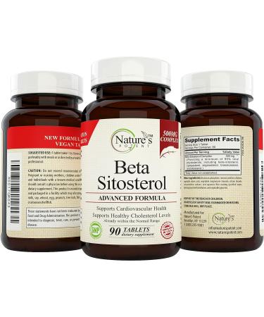Nature's Potent Beta Sitosterol 500mg Prostate Supplement - Supports Prostate Health, Urinary Function & Cholesterol Levels - 90 Tablets - Buy Online on GoSupps.com