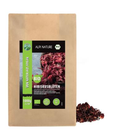 Alpi Nature Alpi Nature Organic Hibiscus Herbal Tea 1kg Dried Whole Hibiscus Flowers Loose Leaf Tea