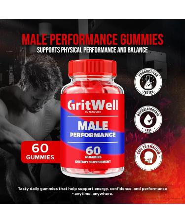 GritWell Gummies Official Grit Well Daily Fitness Formula with Premium Blend for Natural Energy Stamina & Drive Support for Active Body | Great-Tasting Performance Gummys (60 Gummies) - Buy Online on GoSupps.com
