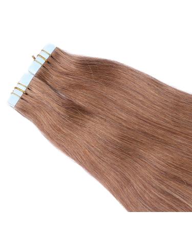 Buy Tape-In Hair Extensions #8 Golden Brown 50cm - 100% Remy Real Hair - 50 Tresses with Adhesive Tape - Shop Now! - Buy Online on GoSupps.com