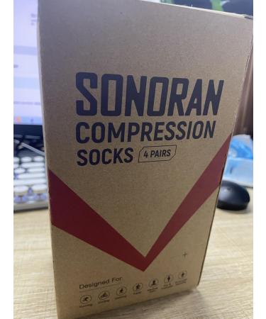 Compression Socks Women & Men 20-30 mmHg Bas de Compression Stockings Femme Homme Knee High for Running Travel B11-(4 Pairs) Black With Slate Gray and Black With Egyptian Blue Large-X-Large - Buy Online on GoSupps.com